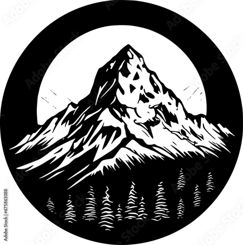 Mountains - Minimalist and Flat Logo - Vector illustration