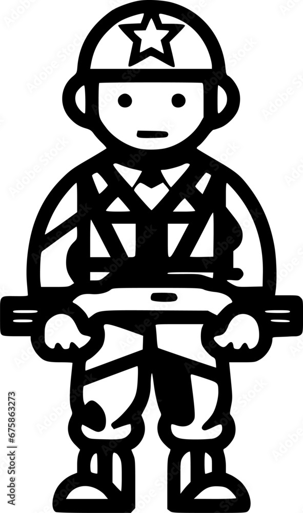 Army | Black and White Vector illustration Army | Black and White Vector illustration
