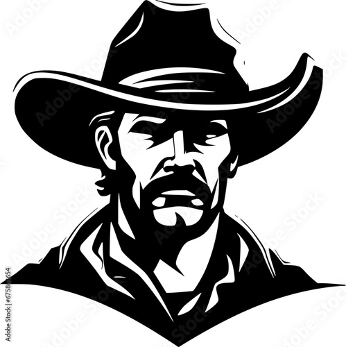 Cowboy - Minimalist and Flat Logo - Vector illustration