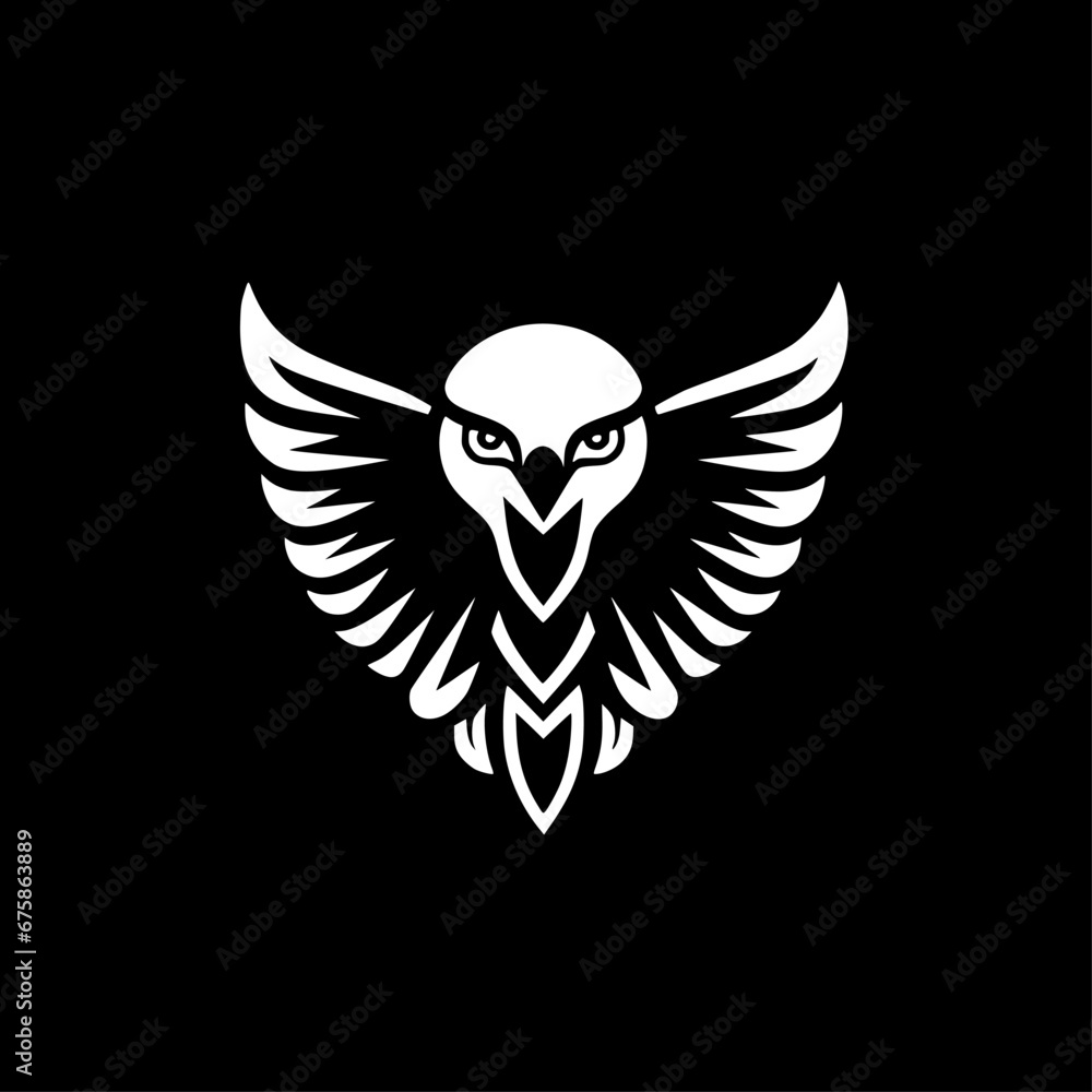 Obraz premium Eagle | Black and White Vector illustration