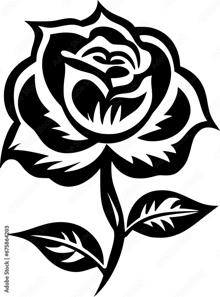 Fototapeta premium Flower - Black and White Isolated Icon - Vector illustration