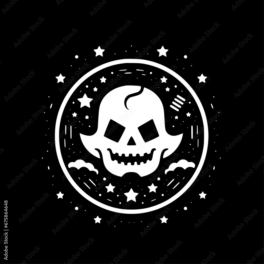 Halloween - Black and White Isolated Icon - Vector illustration Halloween - Black and White Isolated Icon - Vector illustration