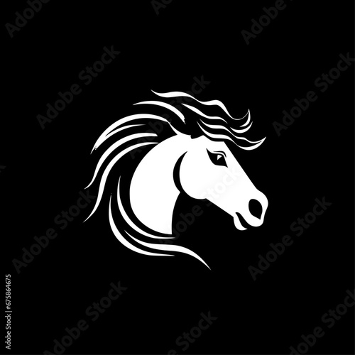 Horse - Minimalist and Flat Logo - Vector illustration