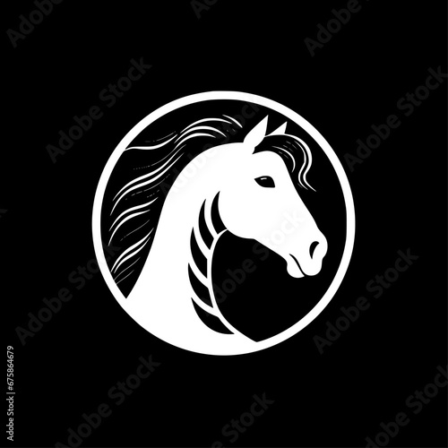 Horse | Black and White Vector illustration