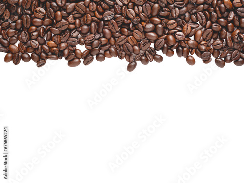 White background with coffee beans on top