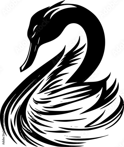 Swan | Minimalist and Simple Silhouette - Vector illustration