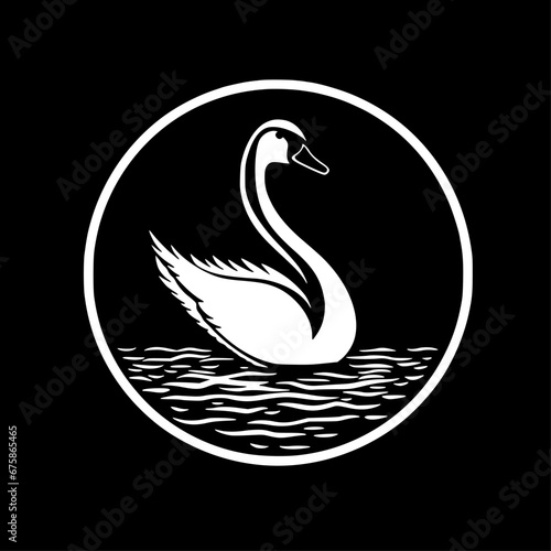 Swan - Minimalist and Flat Logo - Vector illustration