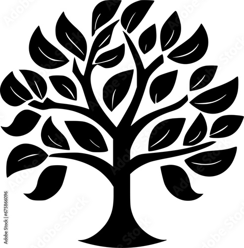 Tree | Black and White Vector illustration