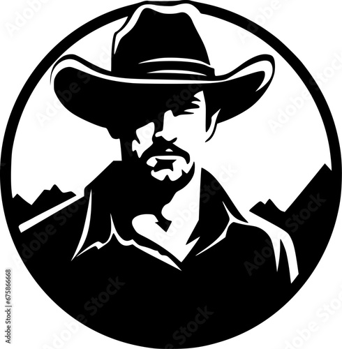 Western | Black and White Vector illustration