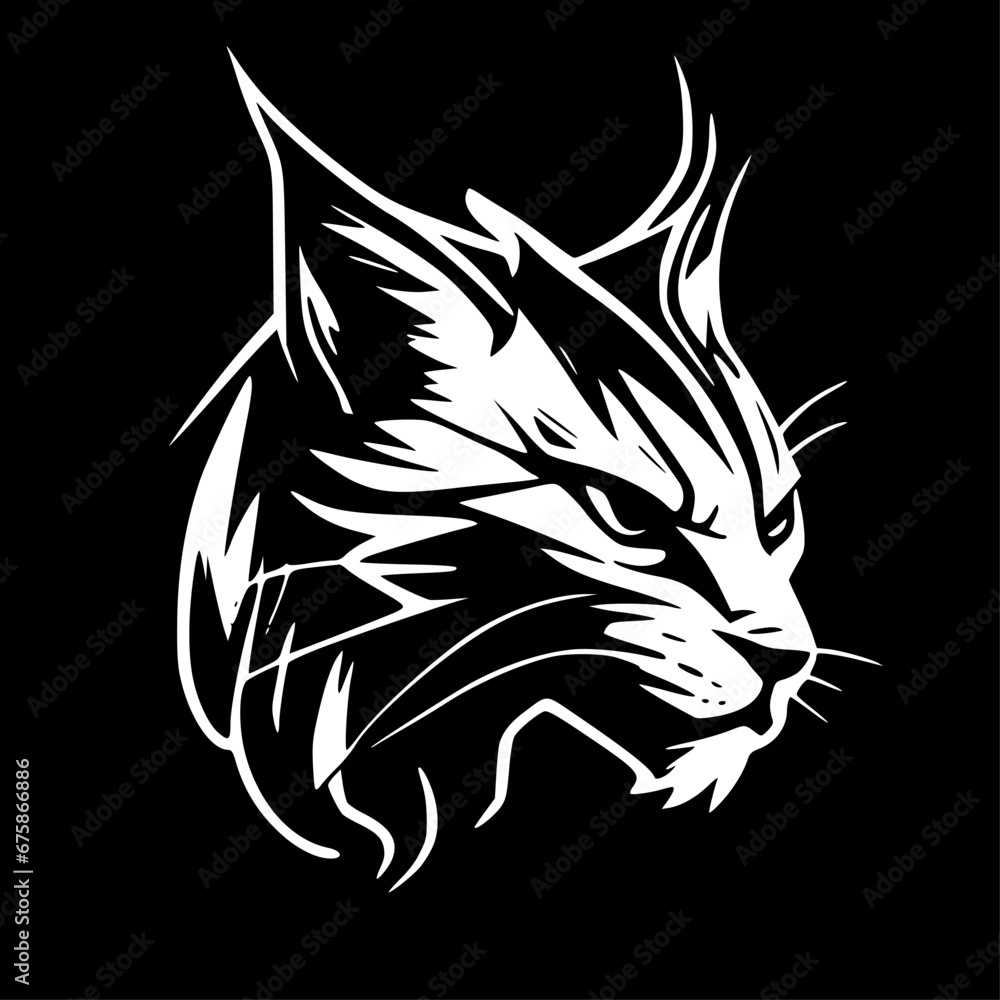 Obraz premium Wildcat | Black and White Vector illustration