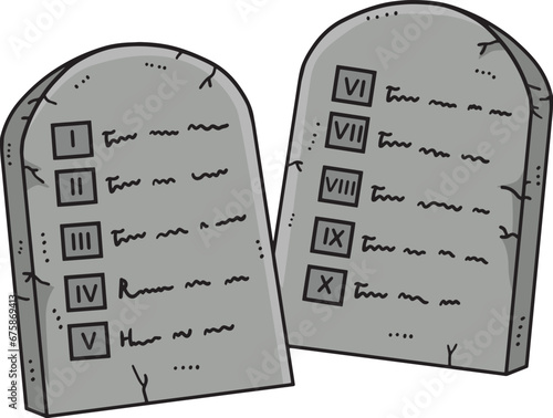 Christian Ten Commandments Tablets Clipart 