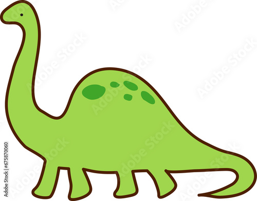 illustration of a cartoon dinosaur  CUTE  cartoon hand drawn 