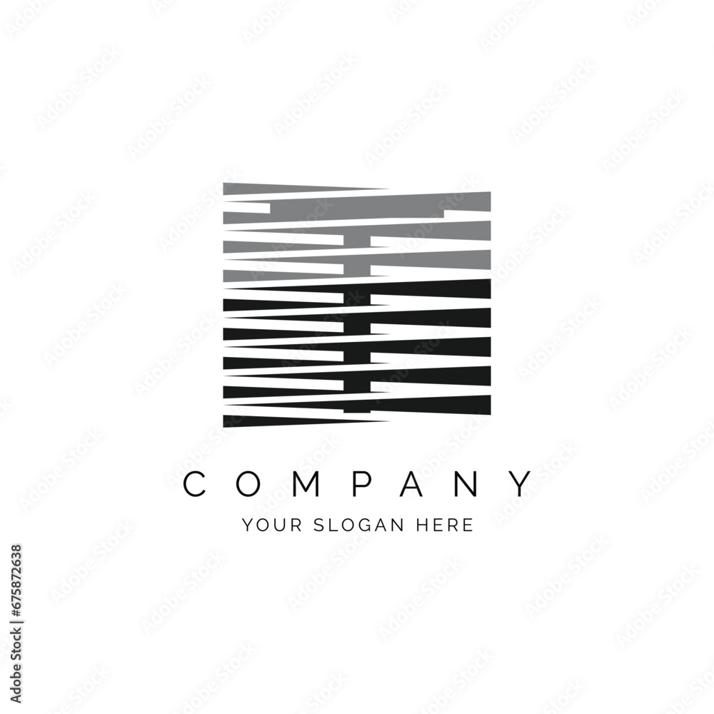 Letter T logo, abstract modern square design suitable for web and company zigzag cutout style Letter T logo, abstract modern square design suitable for web and company zigzag cutout style