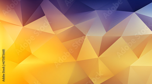 Vibrant gold and purple geometric mosaic with triangular facets. Abstract wallpaper background for widescreen monitor or poster.