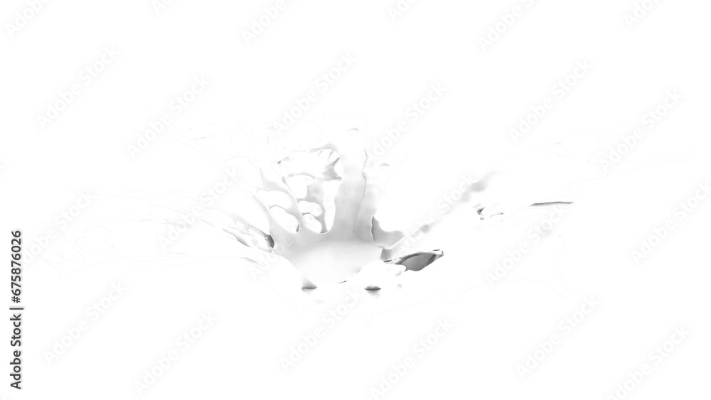 Obraz premium white milk splash 3d render illustration liquid wave for dairy