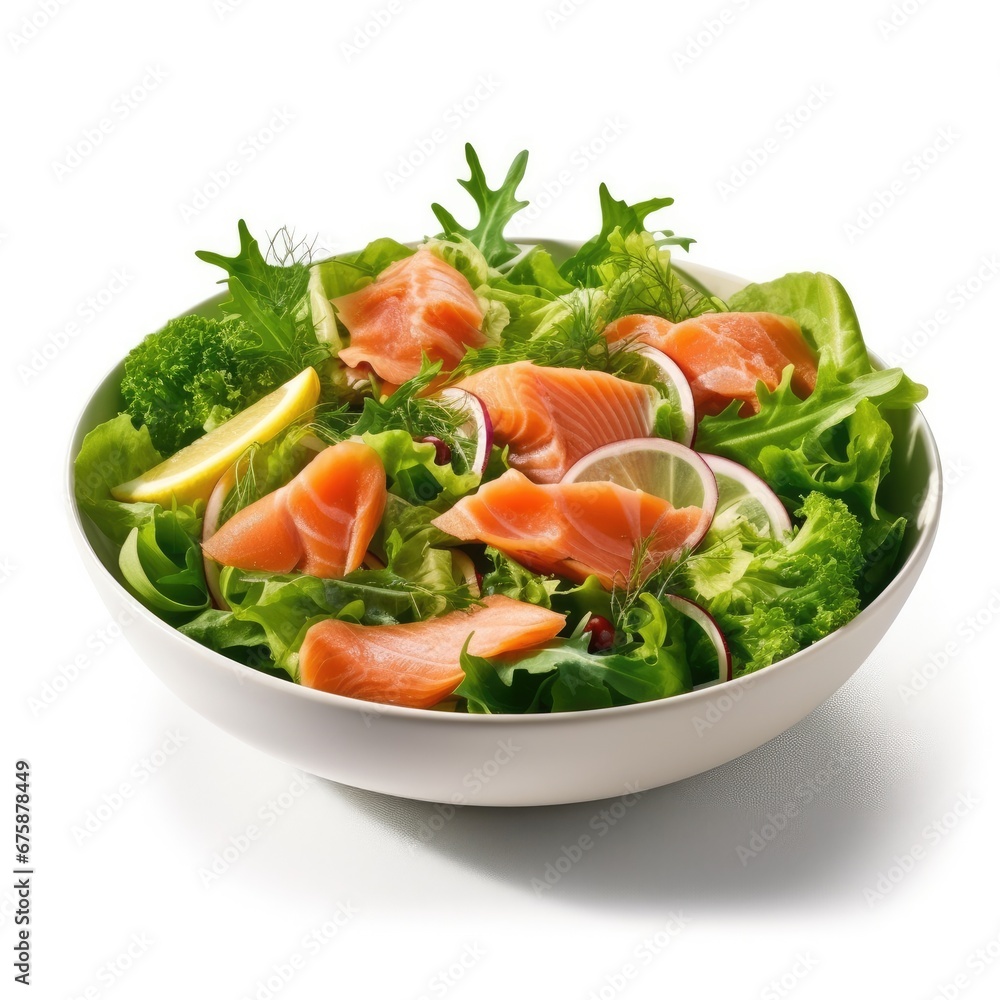 Green Salad w Smoked Salmon Slices Green Salad w Smoked Salmon Slices