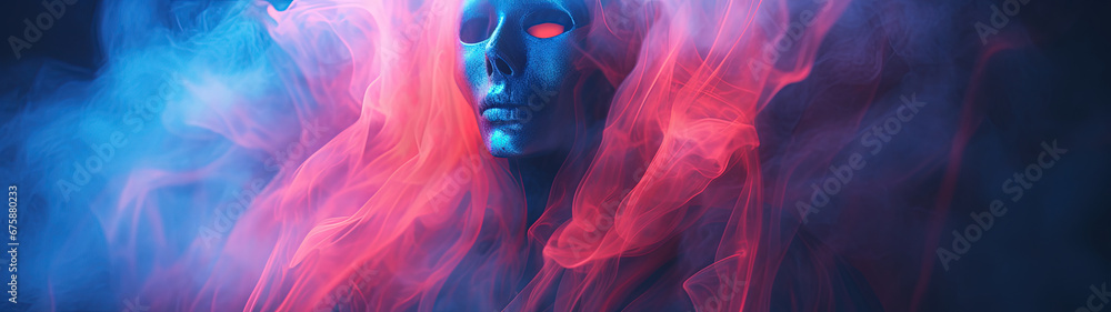 Spectral Vision: A Colorful and Stunning Ghostly Display, Ideal for Screensavers and Desktop Backgrounds	