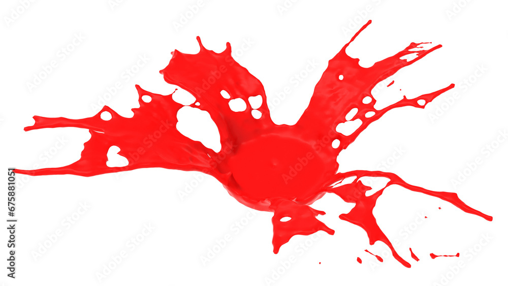 red Sause tomato ketchup swirl blood splash 3d render illustration liquid wave