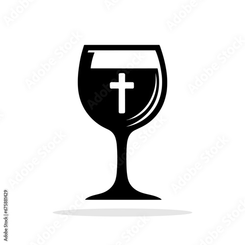 Holy Communion Cup. Chalice icon. Christian chalice. Christianity icon.