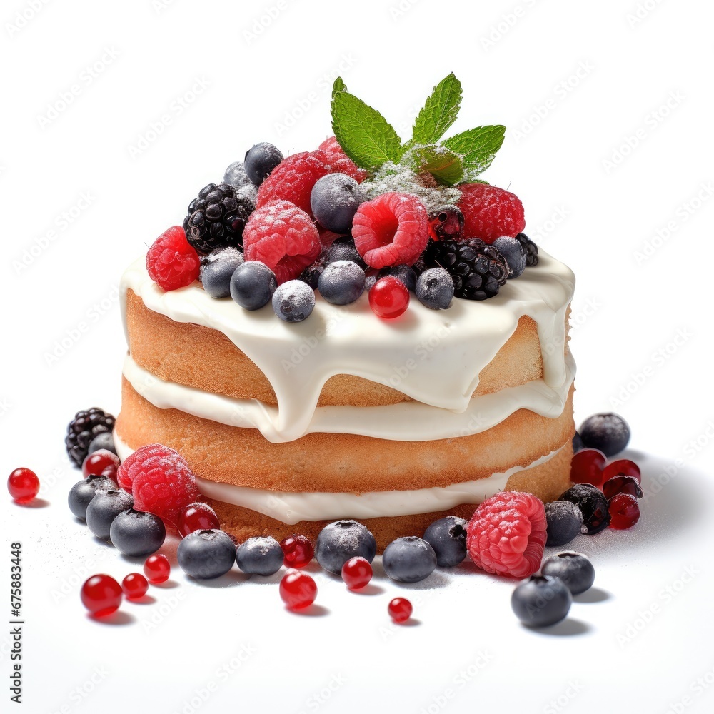 Cream Cake w Berries Cream Cake w Berries