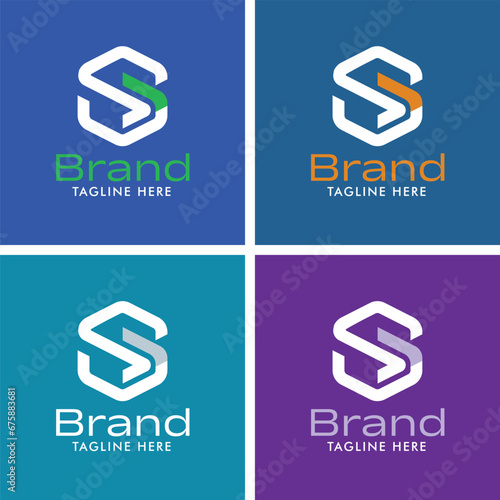 beautiful luxury letter S shape, letter S logo template