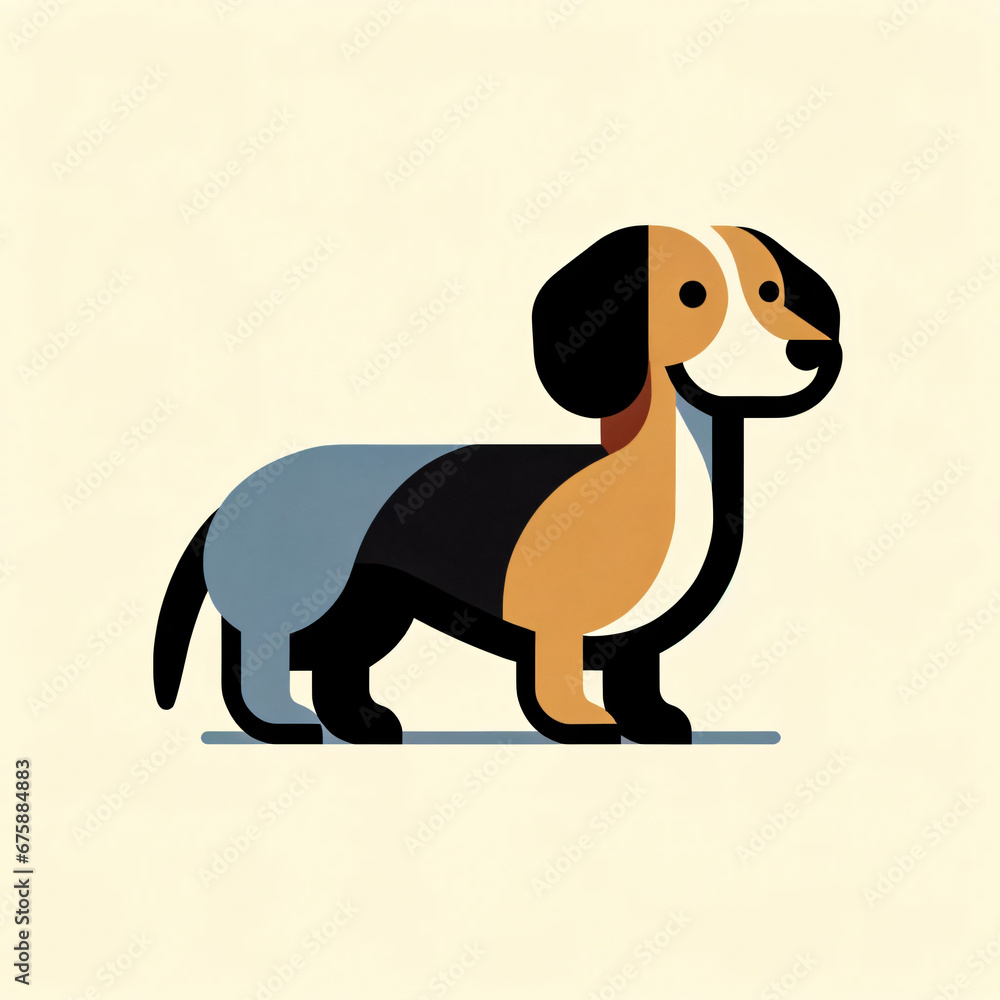 Two-tone dog with a shadow and long body Two-tone dog with a shadow and long body