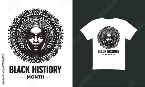 black history month Modern T-Shirt Design Free Vector