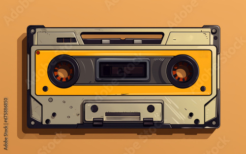 Classic tape recorder cassette, a 90's concept.