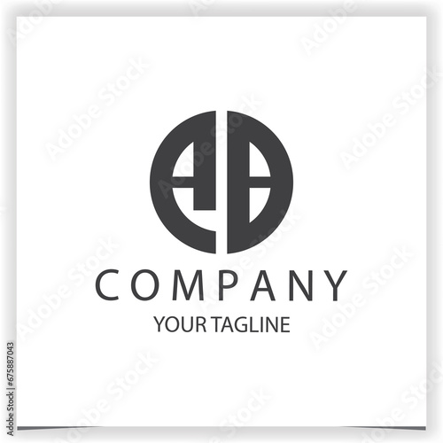 AB Logo monogram simple and modern circle black colour design template premium elegant vector eps 10