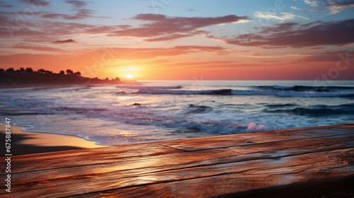 sunset on the beach HD 8K wallpaper Stock Photographic Image 