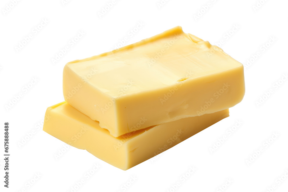 Butter isolated on transparent background.