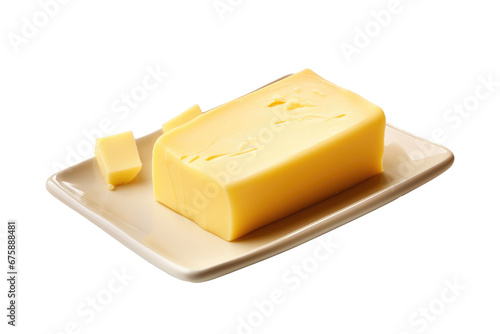 Butter isolated on transparent background.