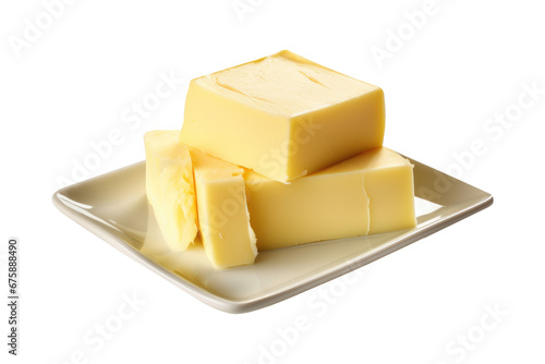 Butter isolated on transparent background.