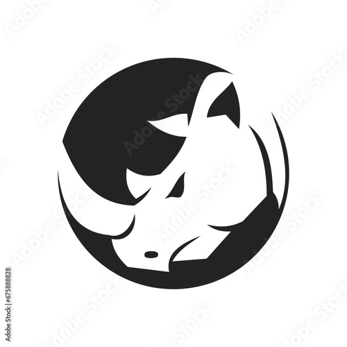 rhino logo template Isolated. Brand Identity. Icon Abstract Vector graphic