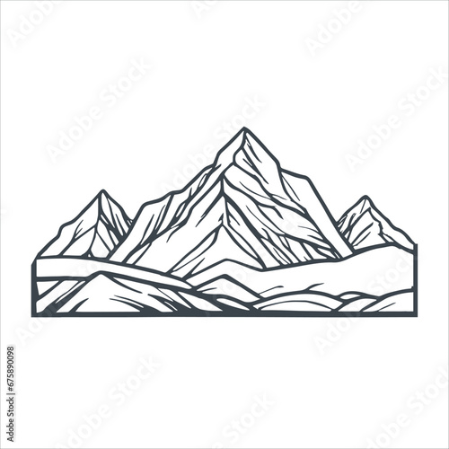 Mountain range concept design stock illustration