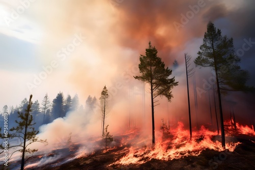 Forest fires with huge amounts of smoke due to burning of land © Salsabila Ariadina