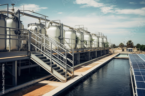 A solar-powered water desalination plant providing clean water