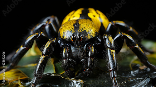 spider on a black background HD 8K wallpaper Stock Photographic Image  © AA