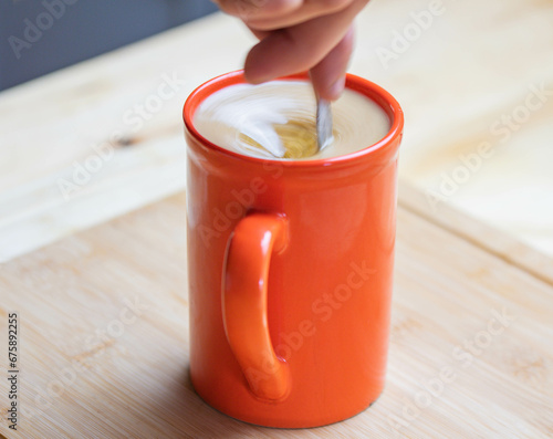 Keto coffee or hot drink, organic healthy hot beverage 