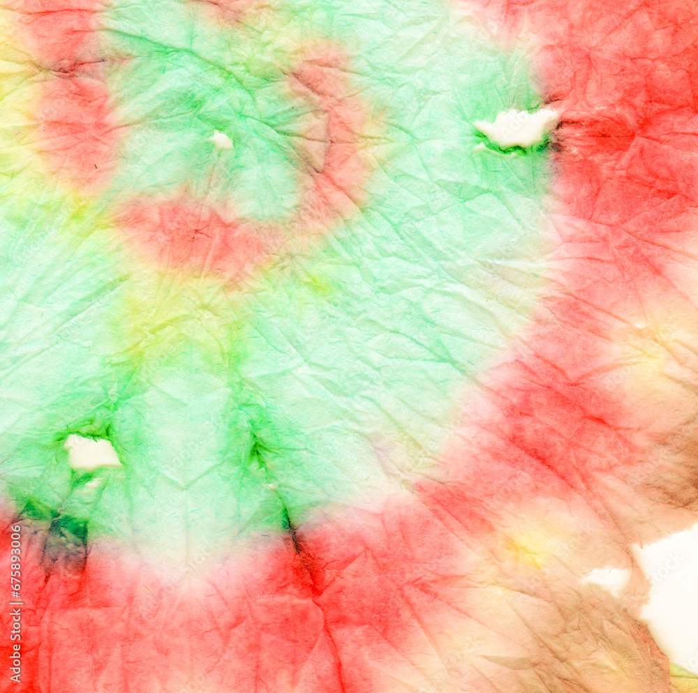 Orange Psychedelic Kaleidoscope. Tiedye Round