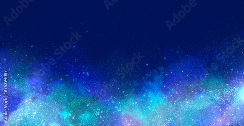 深海や宇宙をイメージした抽象的なイラスト背景, ネオンカラーの輝くイラストレーション photo
