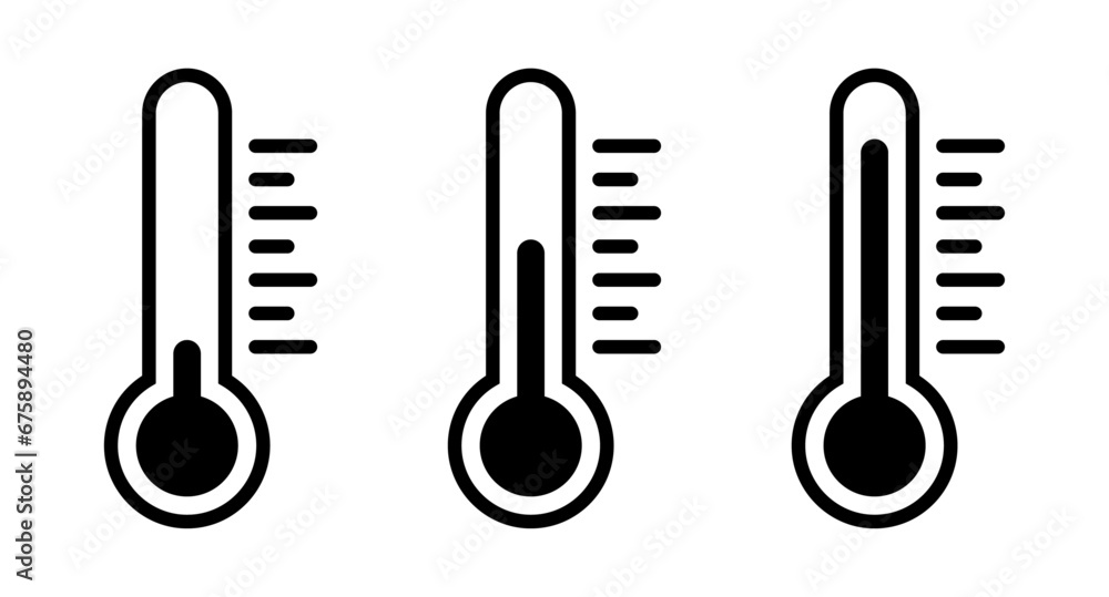Thermometer icon set Thermometer icon set