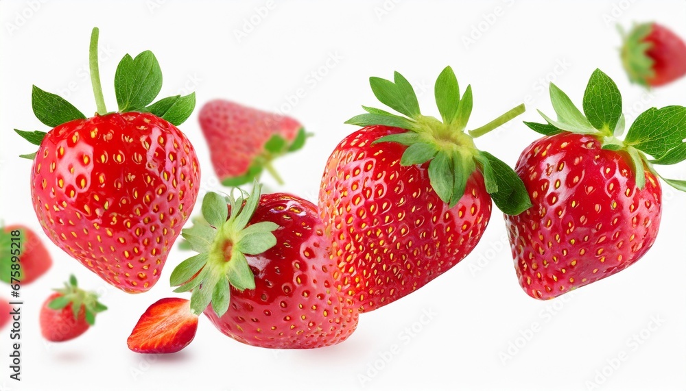 strawberries on white background strawberries on white background