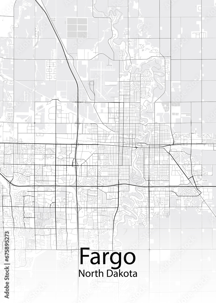 Fargo North Dakota minimalist map