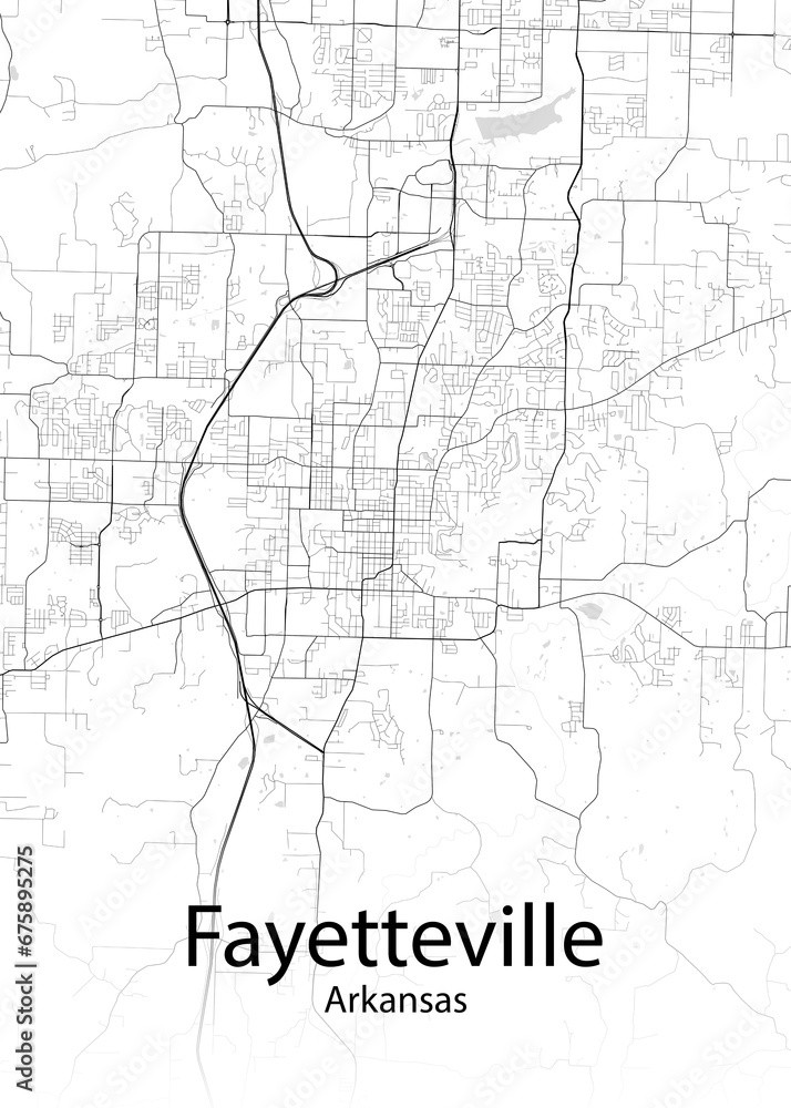 Fayetteville Arkansas minimalist map