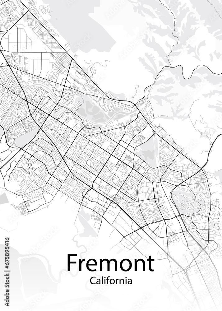 Fremont California minimalist map