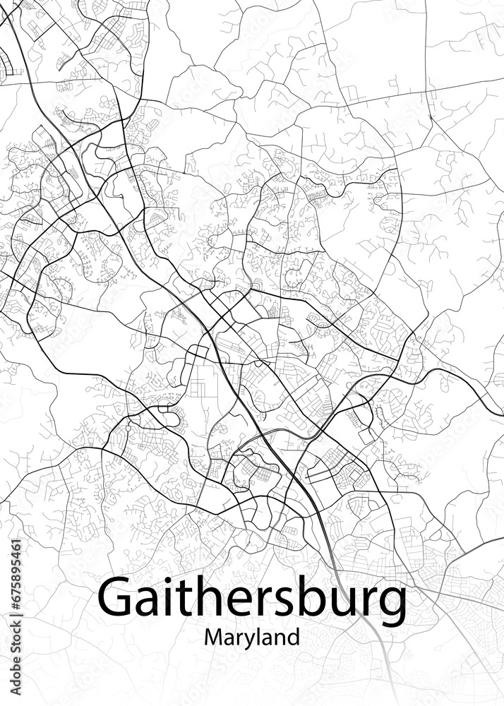 Gaithersburg Maryland minimalist map