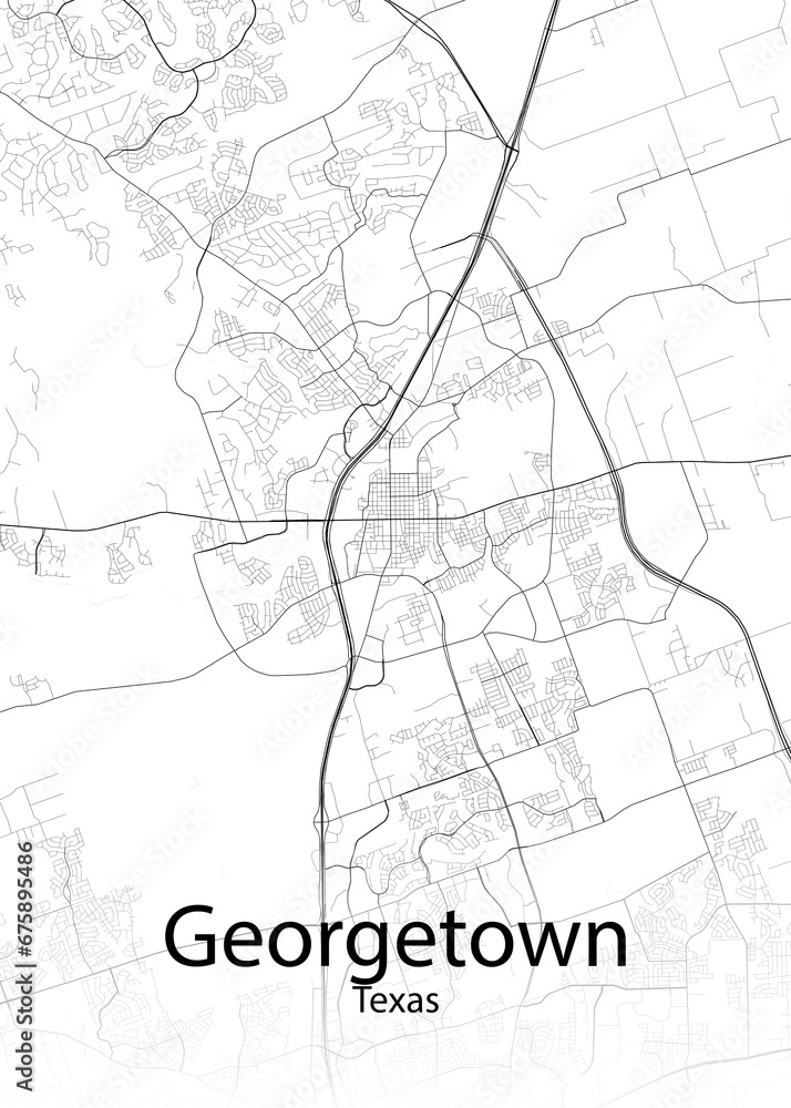 Georgetown Texas minimalist map