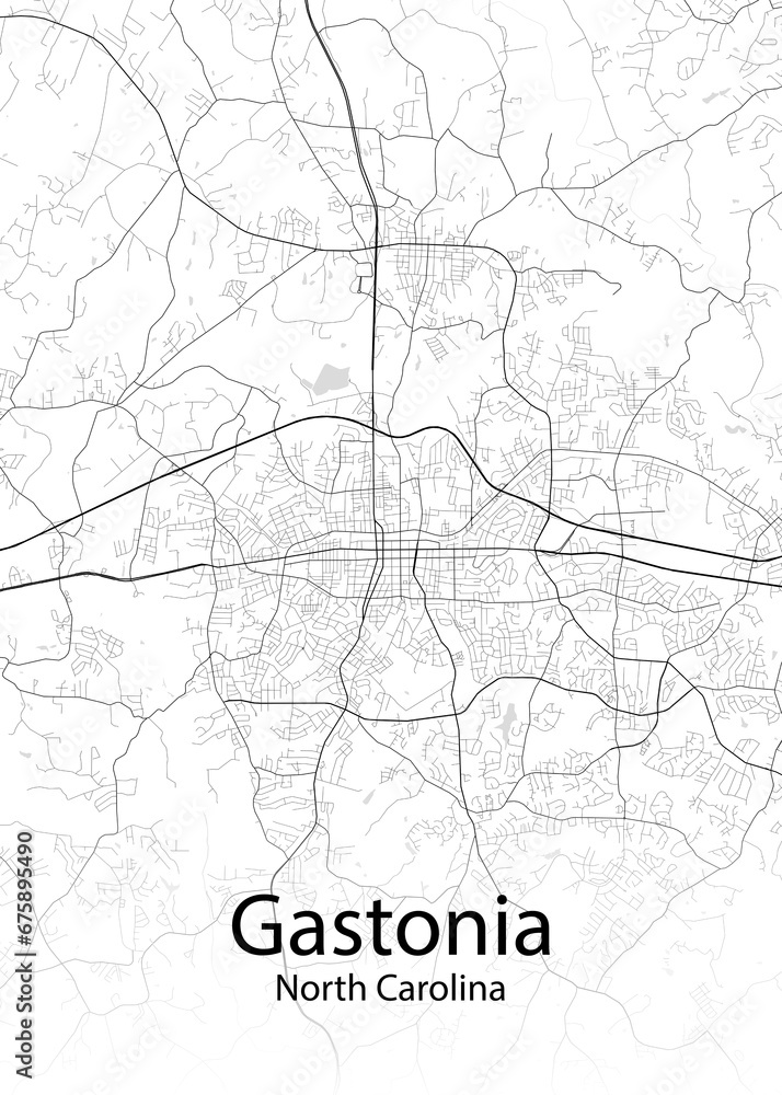 Gastonia North Carolina minimalist map