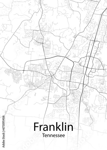Franklin Tennessee minimalist map photo